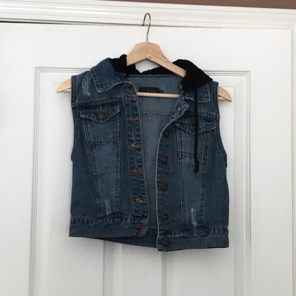 ci sono denim jacket with hood